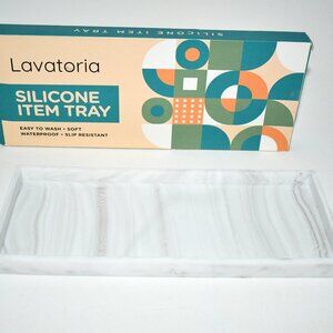 Lavatoria Silicone Countertop Tray, White Marble Bathroom Vanity Organizer NWT